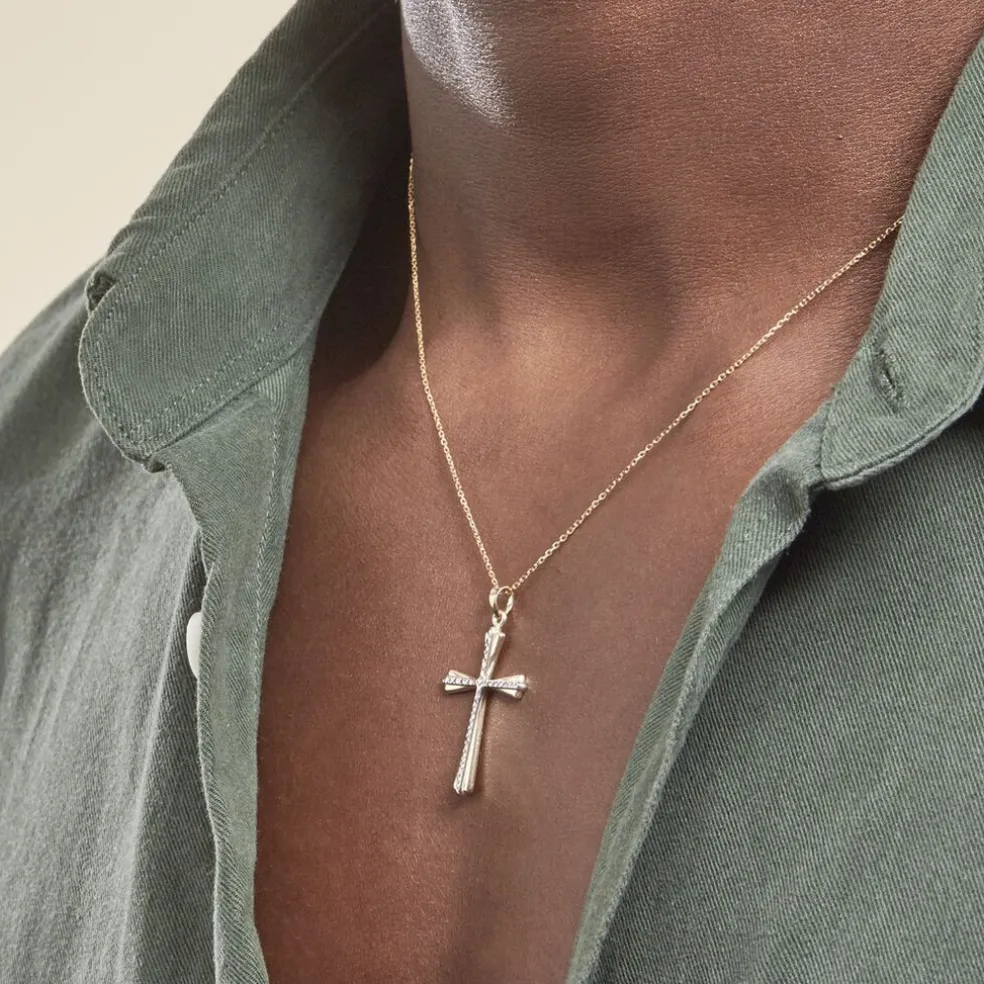 CORANTIN KREUZ 2 Unisex Anhänger Gold Bicolor 375 (9 Karat) Religiöses Kreuz