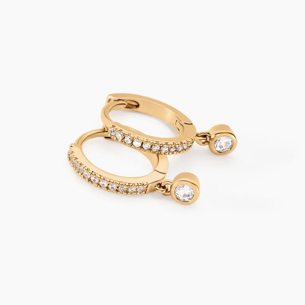 Creoles Dili Plaqué Or Oxydes De Zirconium