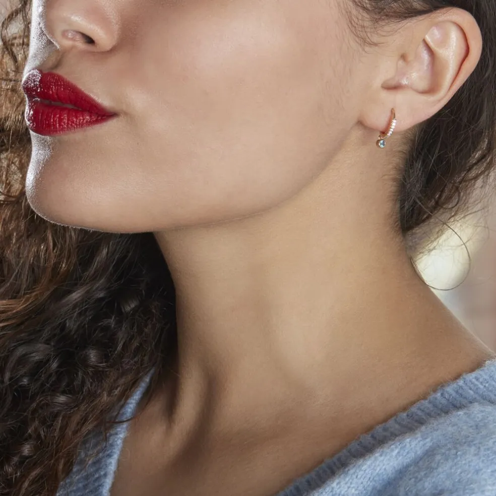 Creoles Dili Plaqué Or Pierres