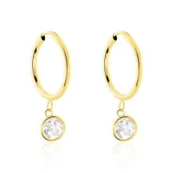 Creoles Or Jaune Lowan Oxyde De Zirconium