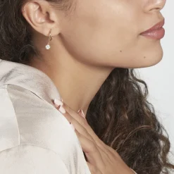 Creoles Or Jaune Lowan Oxyde De Zirconium