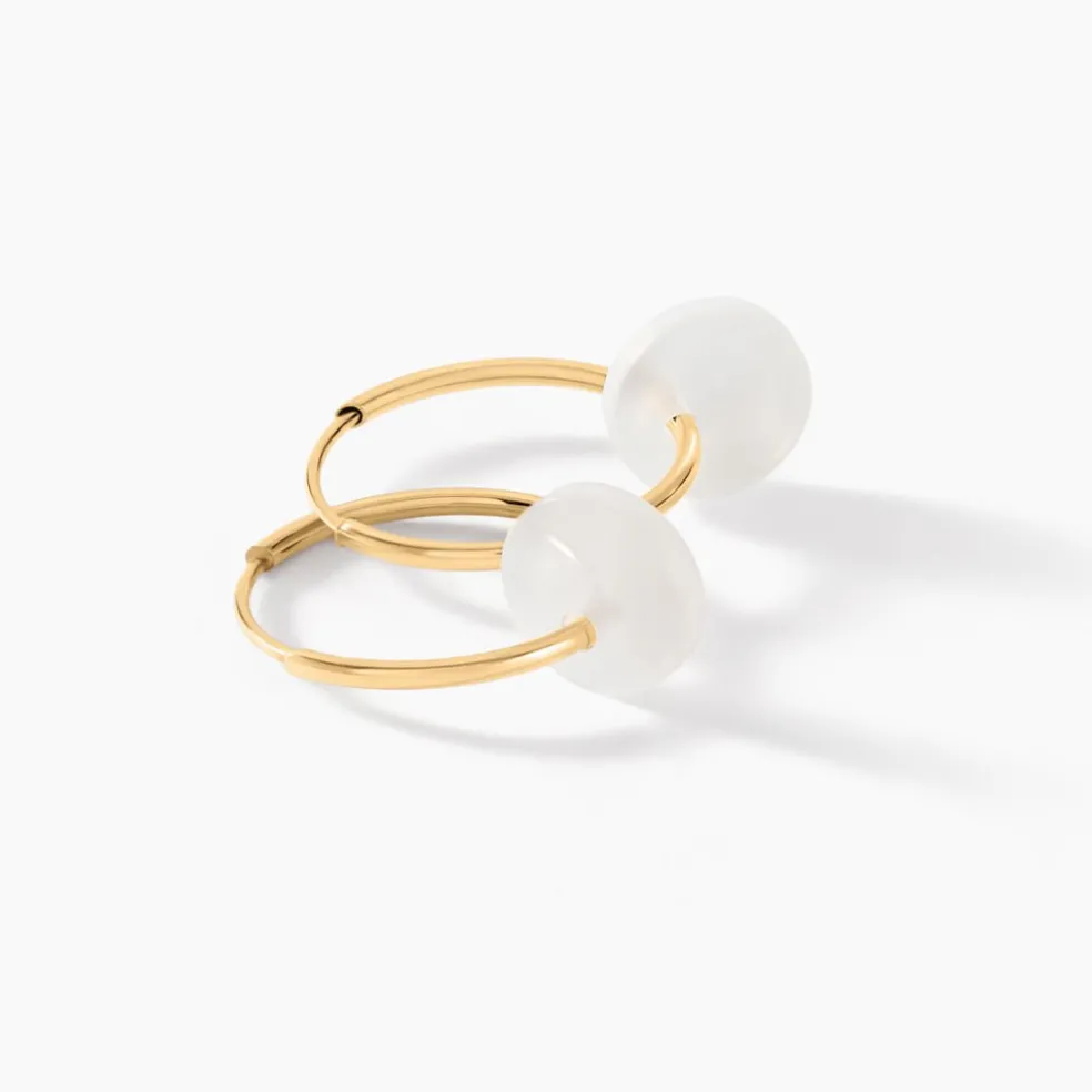 Creoles Or Jaune Vicenze Nacre