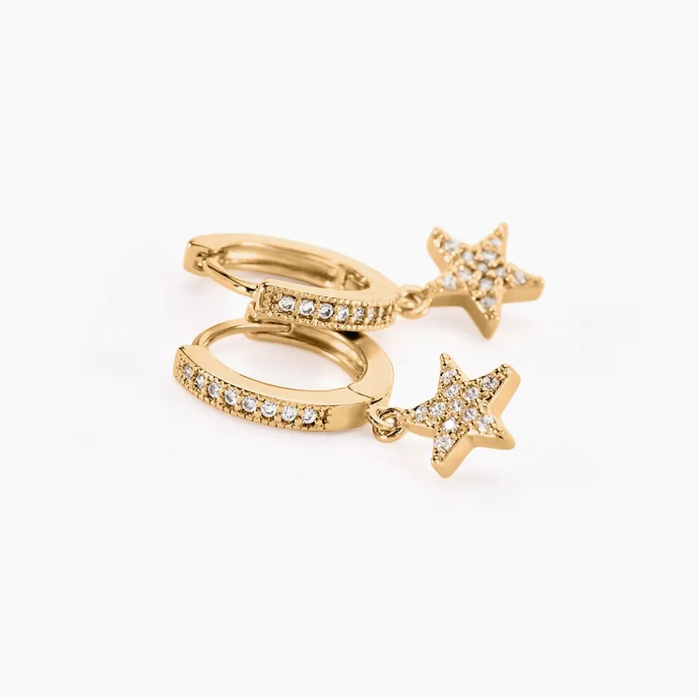 Creoles Plaqué Or Jenny Oxydes Etoiles