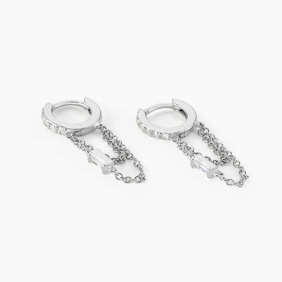 Créole Argent Blanc Javier Oxydes De Zirconium