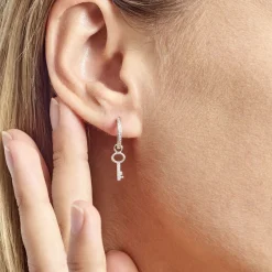 Créole Unitaire Ancelin Rondes Argent Blanc Oxyde De Zirconium