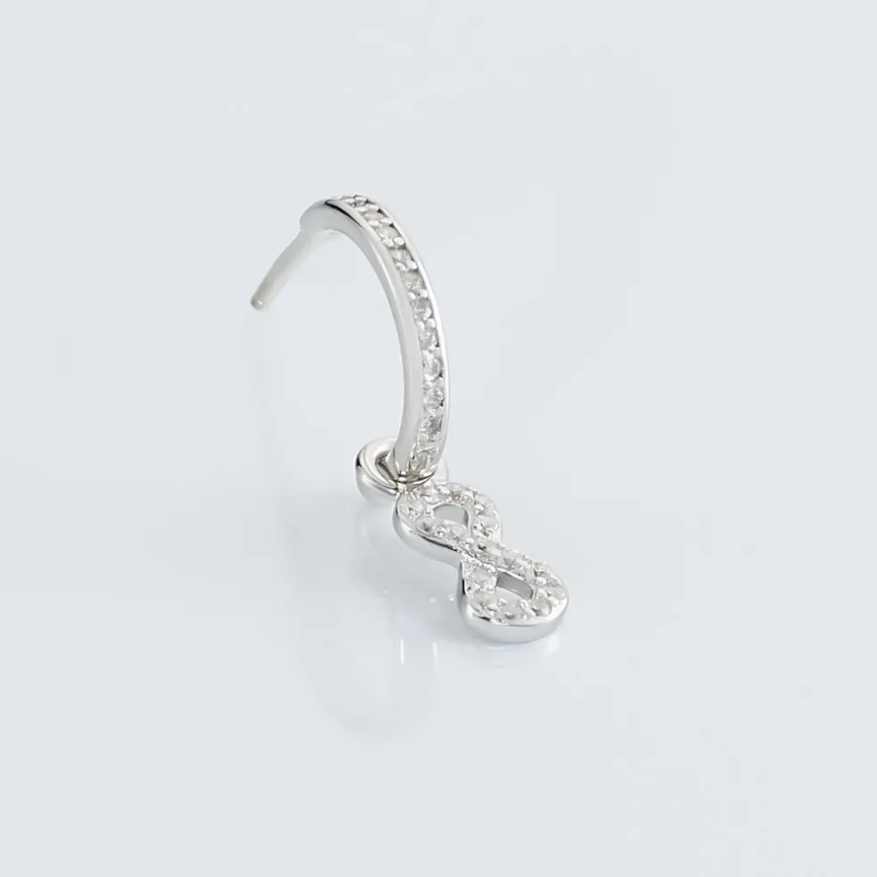 Créole Unitaire Ancelin Rondes Argent Blanc Oxyde De Zirconium