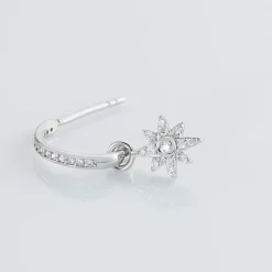 Créole Unitaire Ancelin Rondes Argent Blanc Oxyde De Zirconium