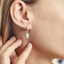 Créole Unitaire Ancelin Rondes Argent Blanc Oxyde De Zirconium