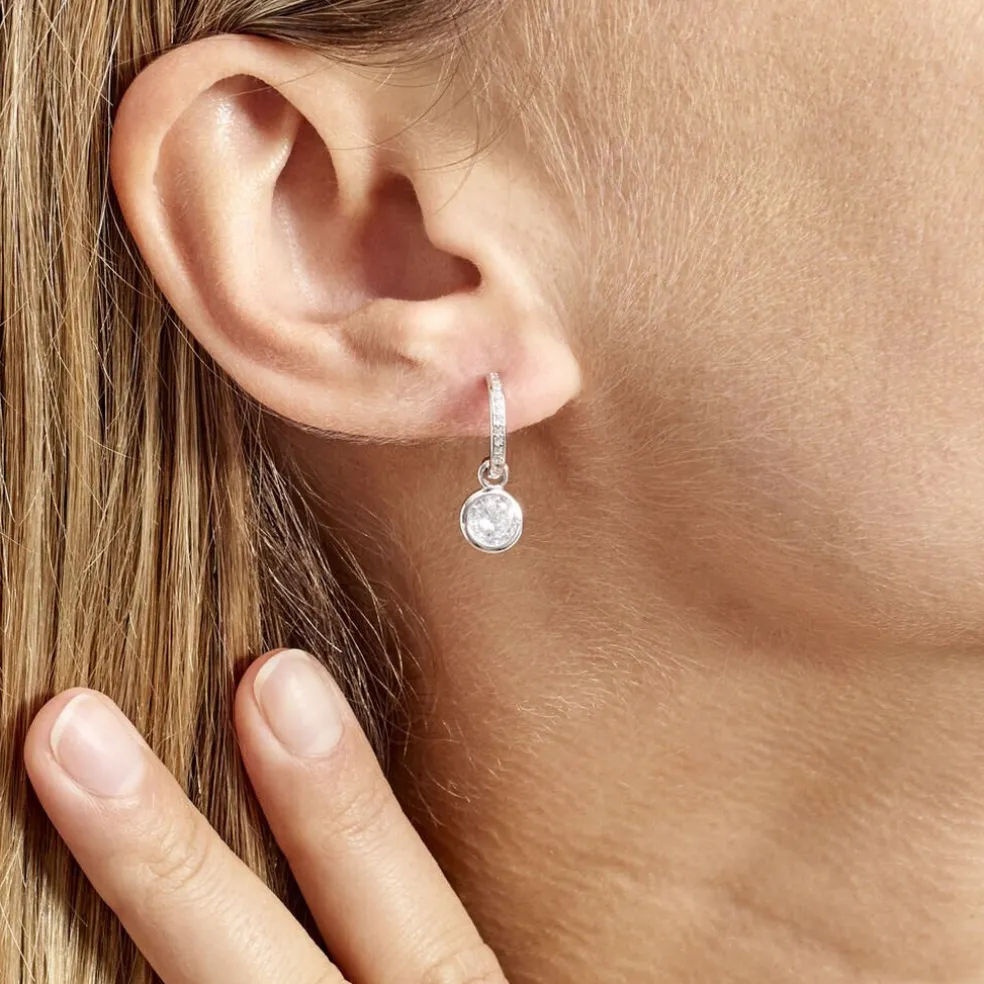 Créole Unitaire Ancelin Rondes Argent Blanc Oxyde De Zirconium