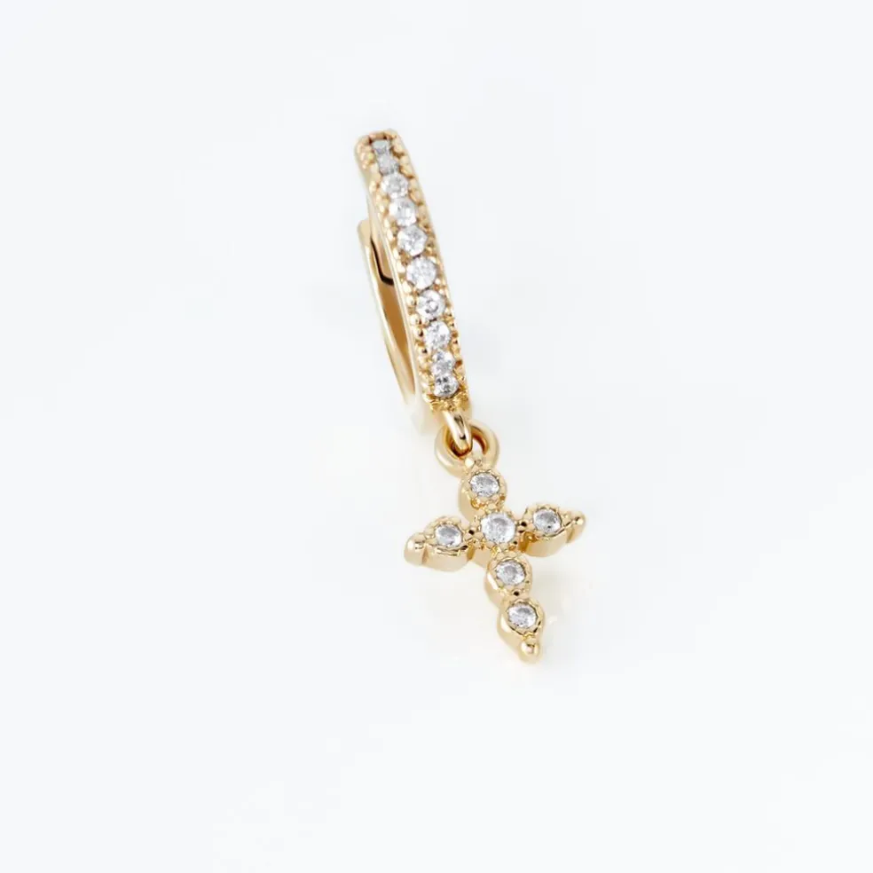 Créole Unitaire Callistea Plaqué Or Jaune Oxyde De Zirconium Oxyde