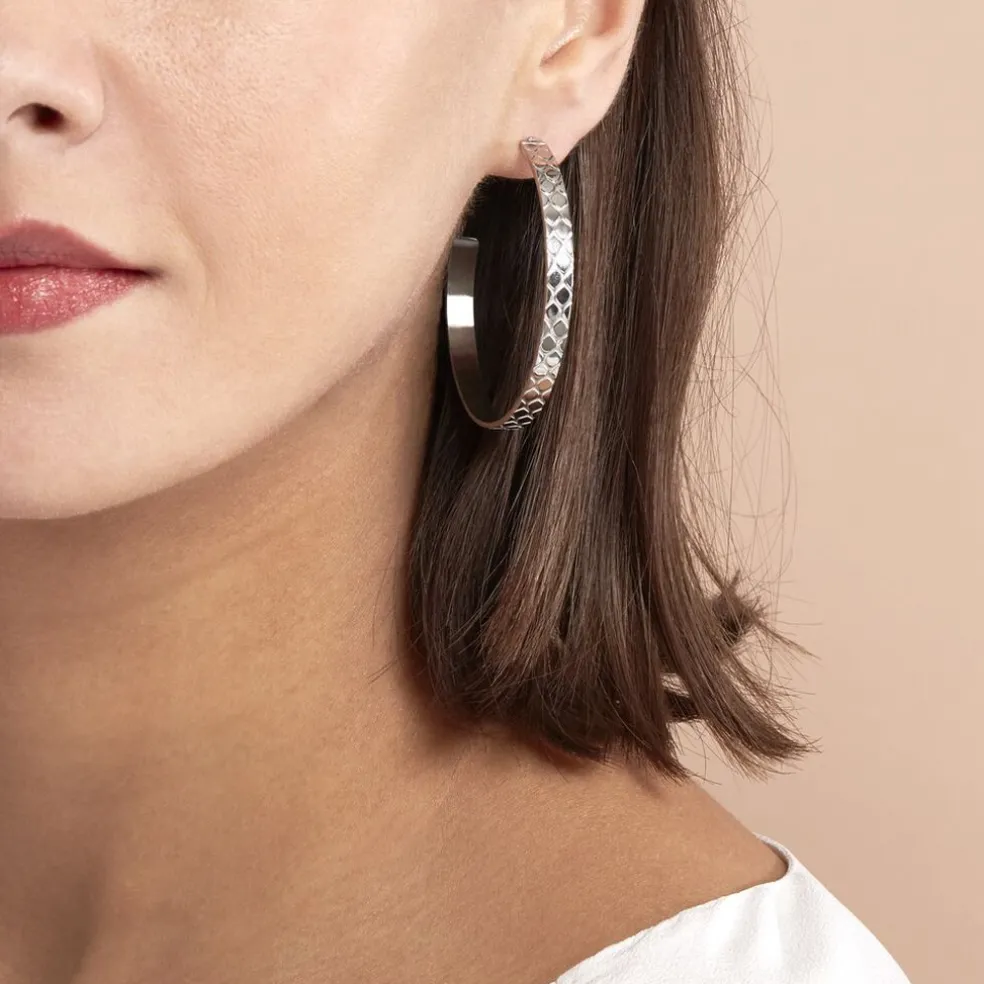 Créoles Abram Acier Blanc