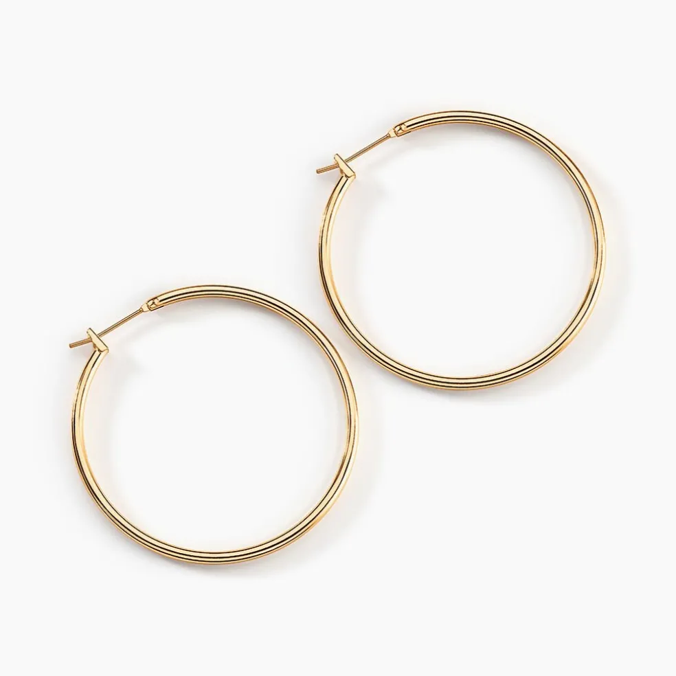 Créoles Ada Lisse Plaqué Or Jaune