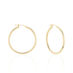 Créoles Ada Lisse Plaque Or Jaune