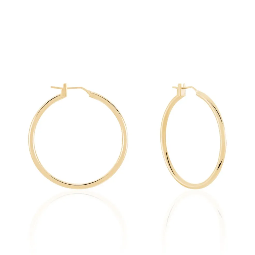 Créoles Ada Lisse Plaque Or Jaune