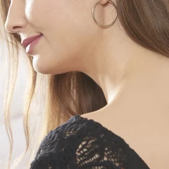 Créoles Ada Lisse Plaque Or Jaune