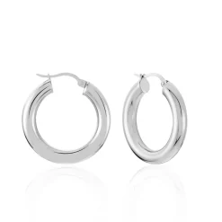 Créoles Adama Acier Blanc