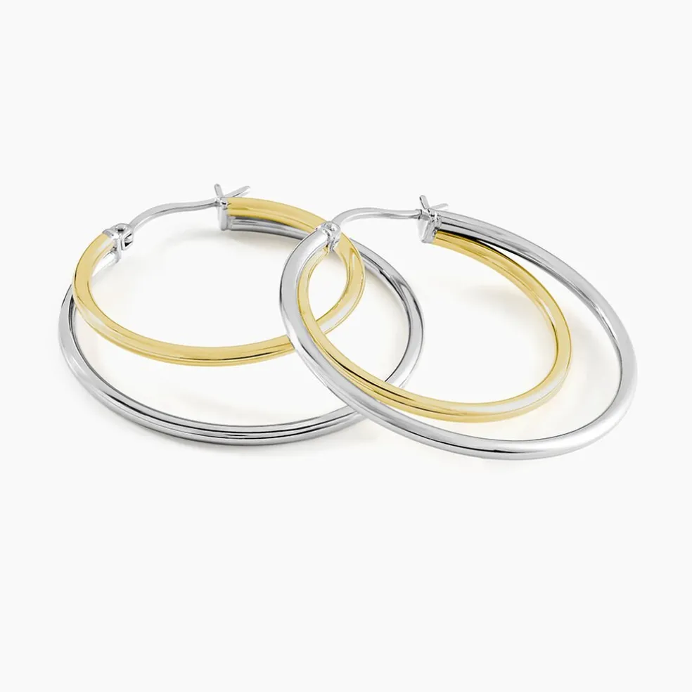 Créoles Adisson Acier Bicolore