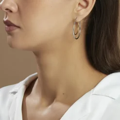 Créoles Adisson Acier Bicolore