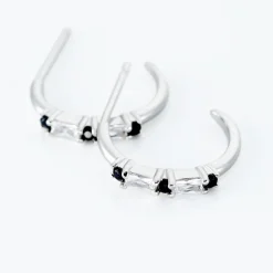 Créoles Adriana Argent Blanc Oxyde De Zirconium