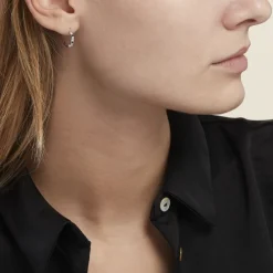 Créoles Adriana Argent Blanc Oxyde De Zirconium