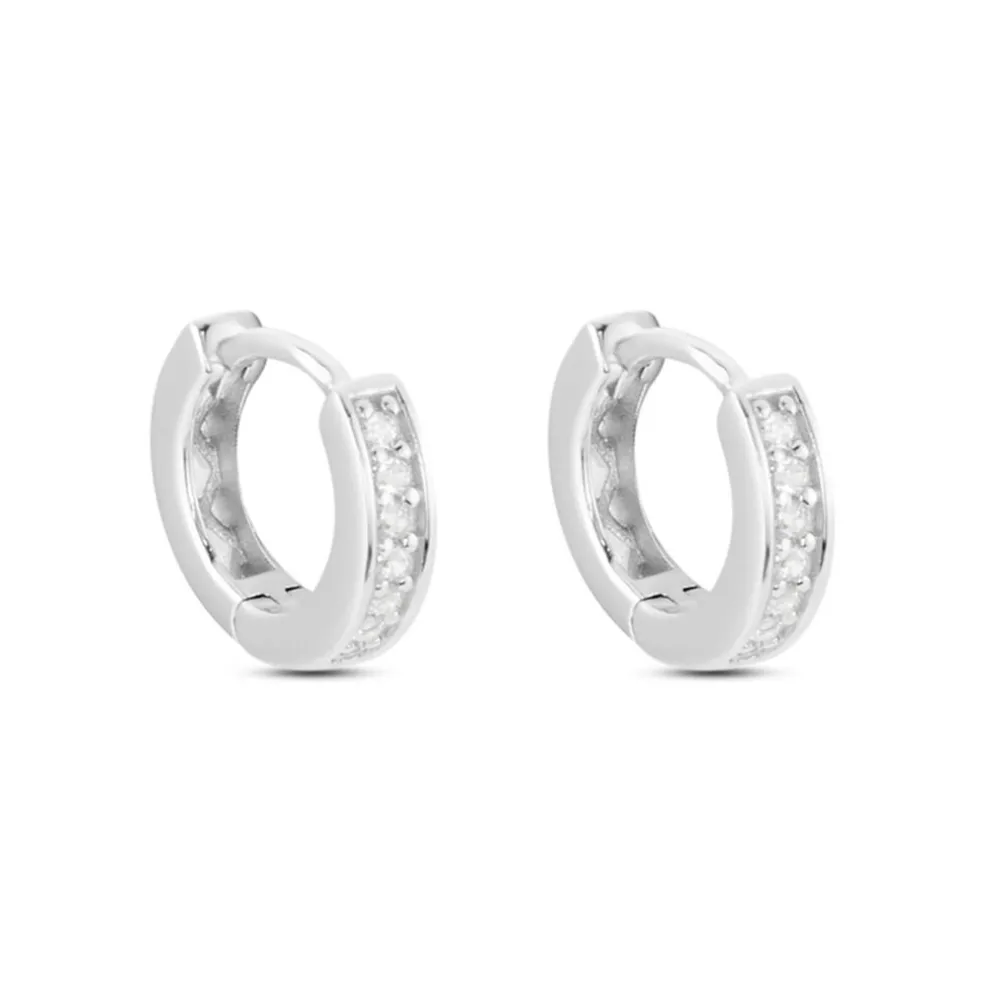 Créoles Alexa Argent Blanc Oxyde De Zirconium
