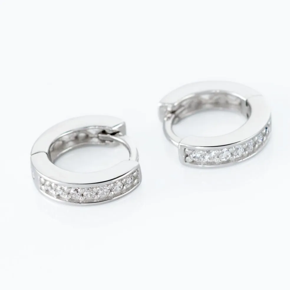 Créoles Alexa Argent Blanc Oxyde De Zirconium