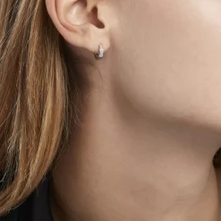 Créoles Alexa Argent Blanc Oxyde De Zirconium