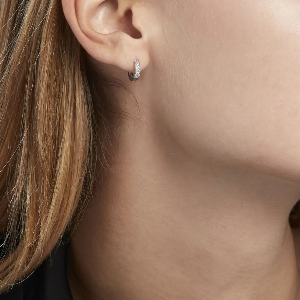 Créoles Alexa Argent Blanc Oxyde De Zirconium