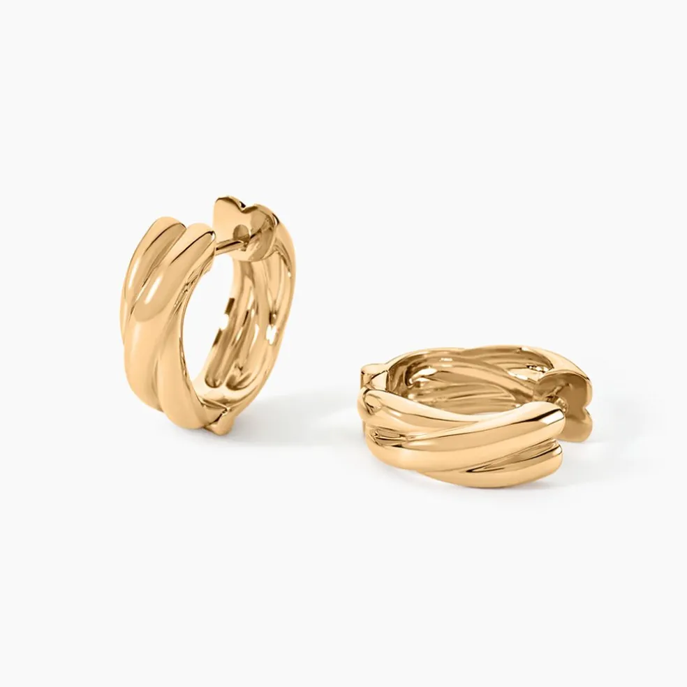 Créoles Amae Plaque Or Jaune