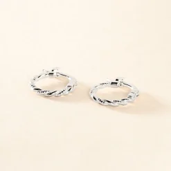 Créoles Anastasia Argent Blanc