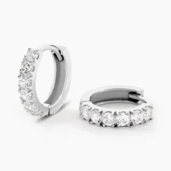 Créoles Andgelina Rondes Or Blanc Oxyde De Zirconium