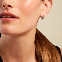 Créoles Anicette Argent Blanc Oxyde De Zirconium