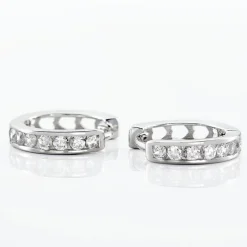 Créoles Anne-sixtine Argent Blanc Oxyde De Zirconium