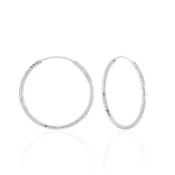 Créoles Argent Blanc Agathe