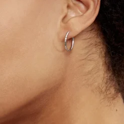 Créoles Argent Blanc Agathe