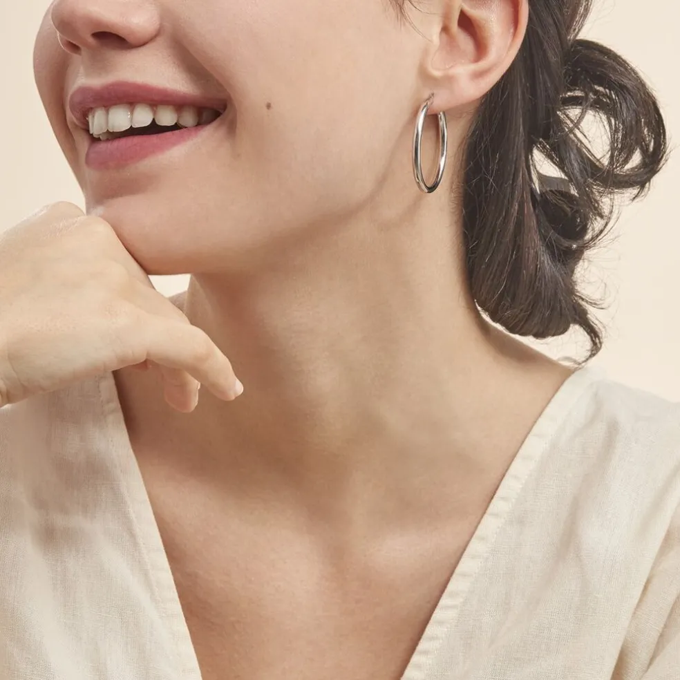 Créoles Argent Blanc Anne