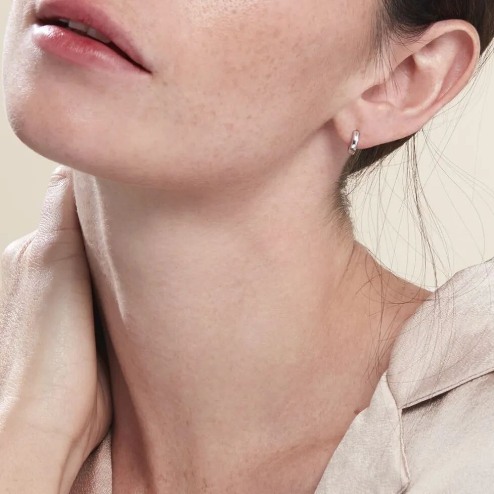 Créoles Argent Blanc Cokkie