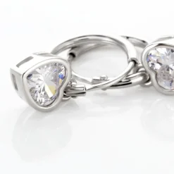 Créoles Argent Blanc Dahud Oxydes De Zirconium