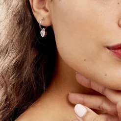 Créoles Argent Blanc Dahud Oxydes De Zirconium