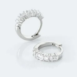 Créoles Argent Blanc Derren Oxydes De Zirconium