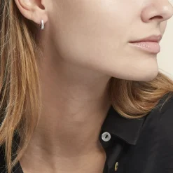 Créoles Argent Blanc Derren Oxydes De Zirconium