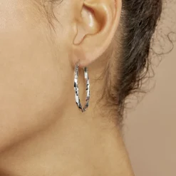 Créoles Argent Blanc Diane