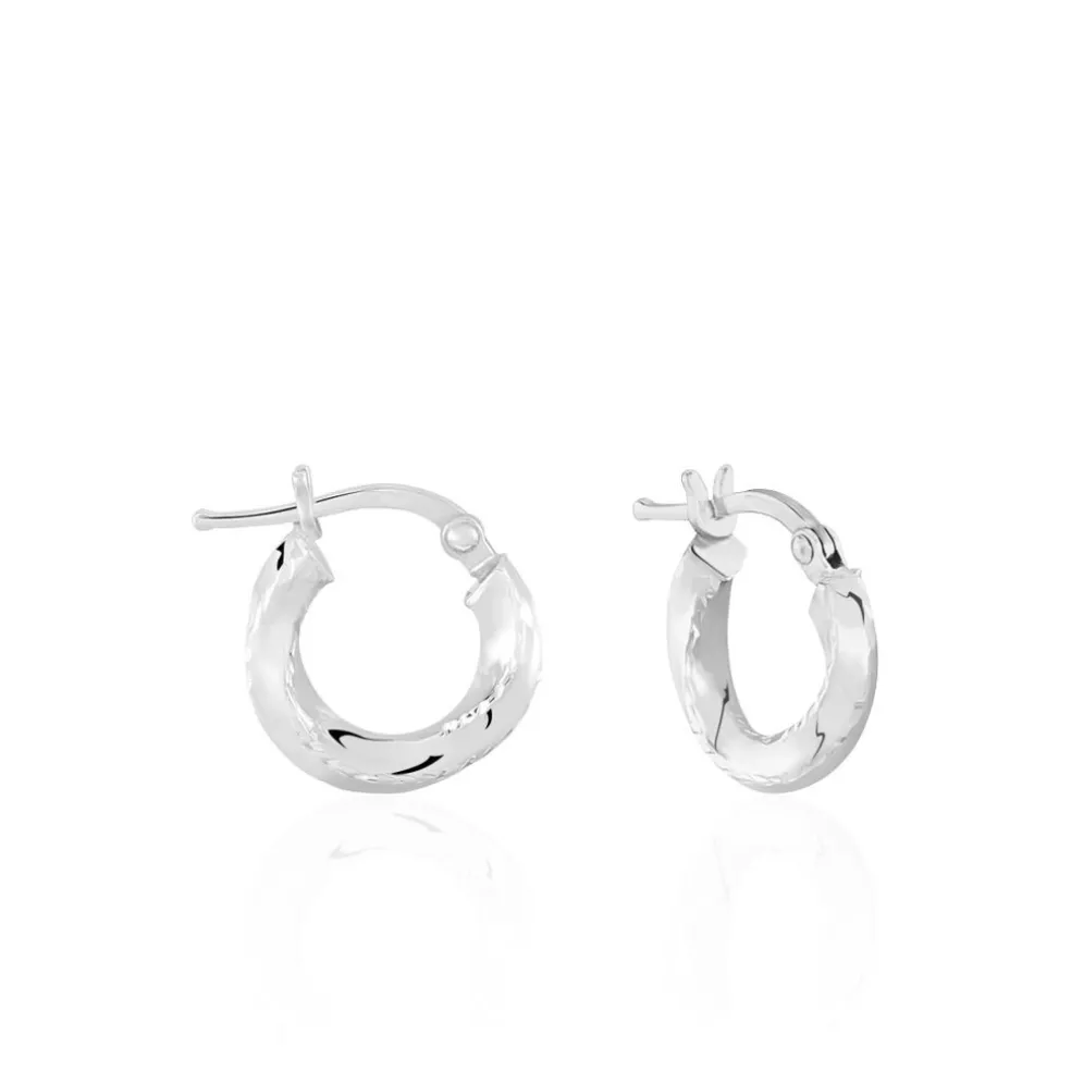 Créoles Argent Blanc Diane