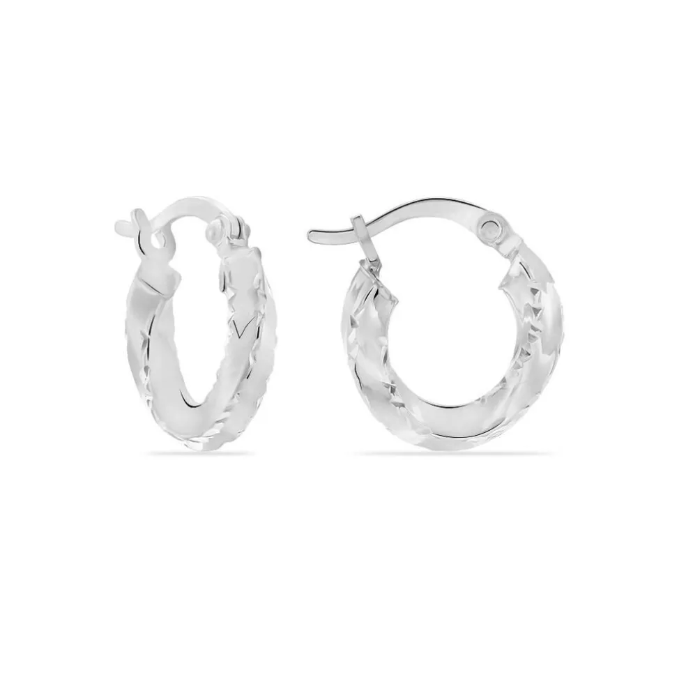 Créoles Argent Blanc Diane