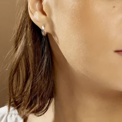 Créoles Argent Blanc Diane