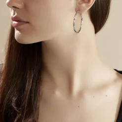 Créoles Argent Blanc Diane