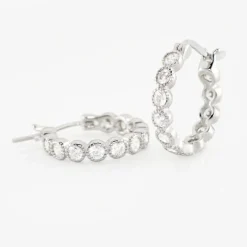 Créoles Argent Blanc Edoardo Oxydes De Zirconium