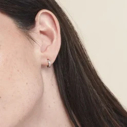 Créoles Argent Blanc Eleanora