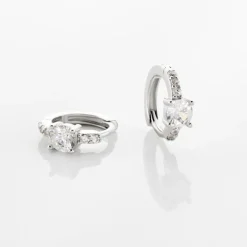 Créoles Argent Blanc Gregh Oxydes De Zirconium