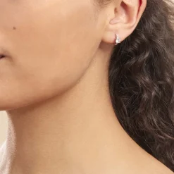 Créoles Argent Blanc Gregh Oxydes De Zirconium